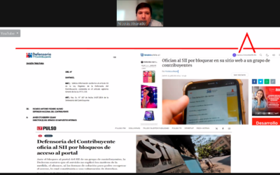 Nicolás Alvarado B., participó como expositor de la 4° Sesión Ciclo de Derecho Tributario «Explorando el Pacto Fiscal y el Cumplimiento Tributario» organizado por el Departamento de Derecho Económico Universidad de Chile