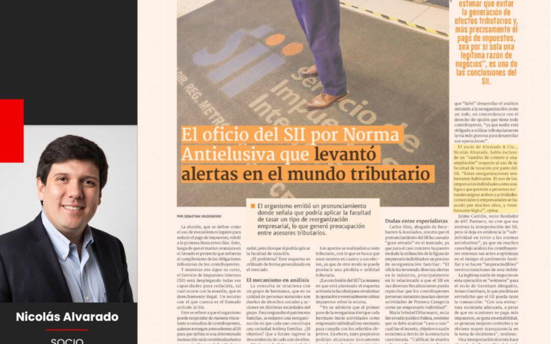 El oficio del SII por Norma Antielusiva que levantó las alertas en el mundo tributario